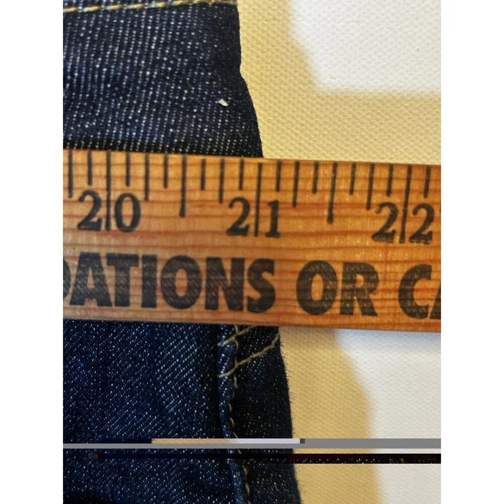 Wah Jeans Women’s 20W Dark Wash Denim Bermuda Shorts Gold Rhinestone Pockets XL